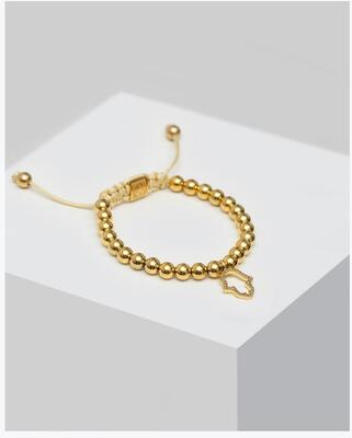 Bracelet - Hamsa Gold Beads  دستبند سنگ طلایی
