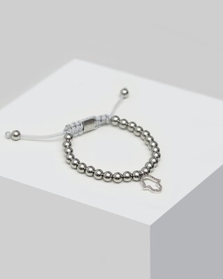 Bracelet - Hamsa Silver Beads  دستبند سنگ نقره ای حمسا