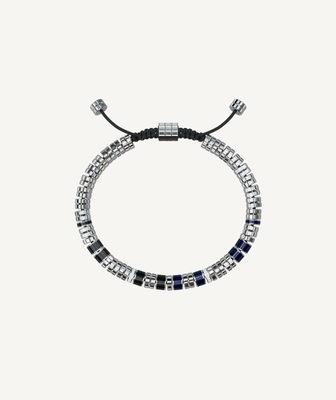 Bracelet EV Silver Blue & Black دستبند نقره ای- آبی و مشکی