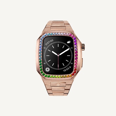 Apple Watch Case - EVF - RAINBOW Frosted Rose Gold قاب اپل واچ- RAINBOW Frosted Rose Gold- EVF 